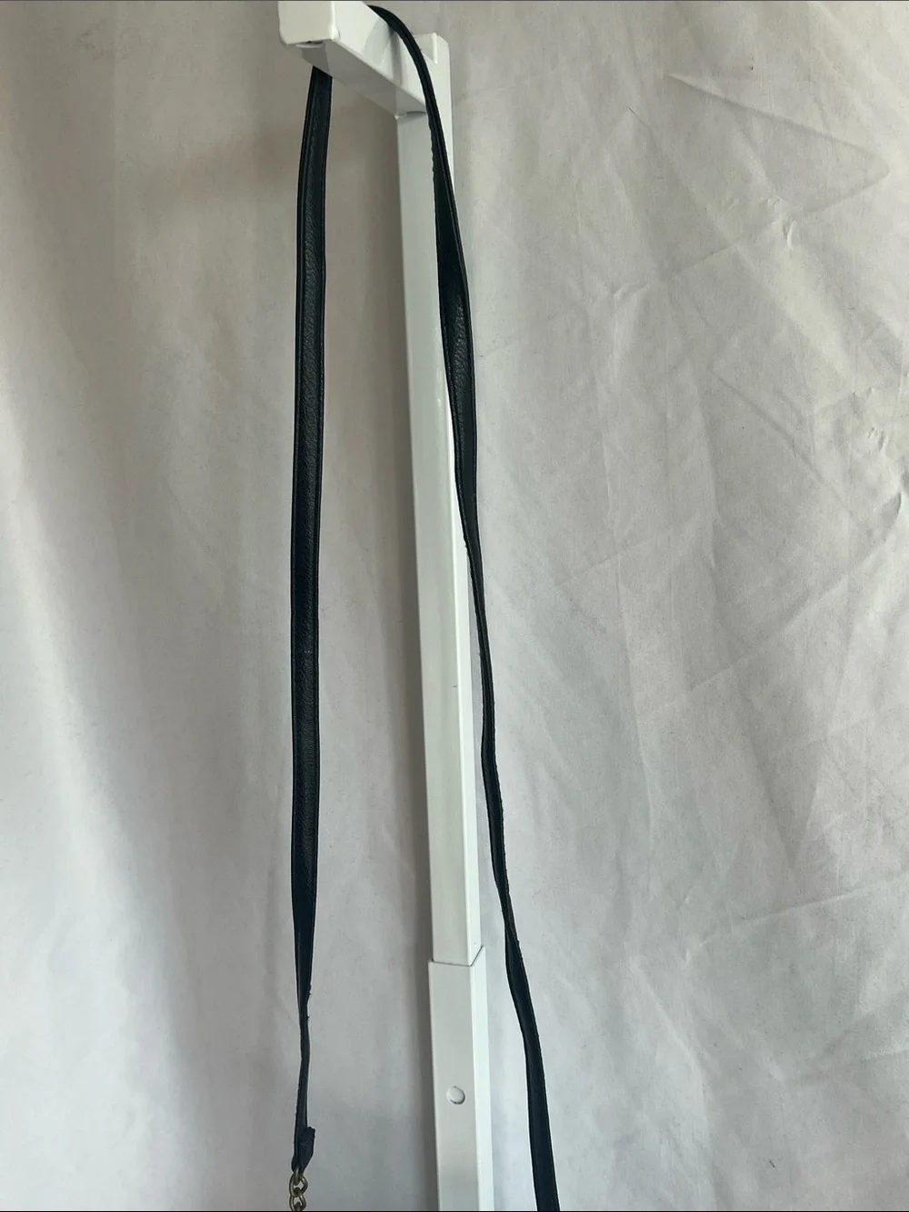 American Rag Black Woven Leather Crossbody with Brass Accent